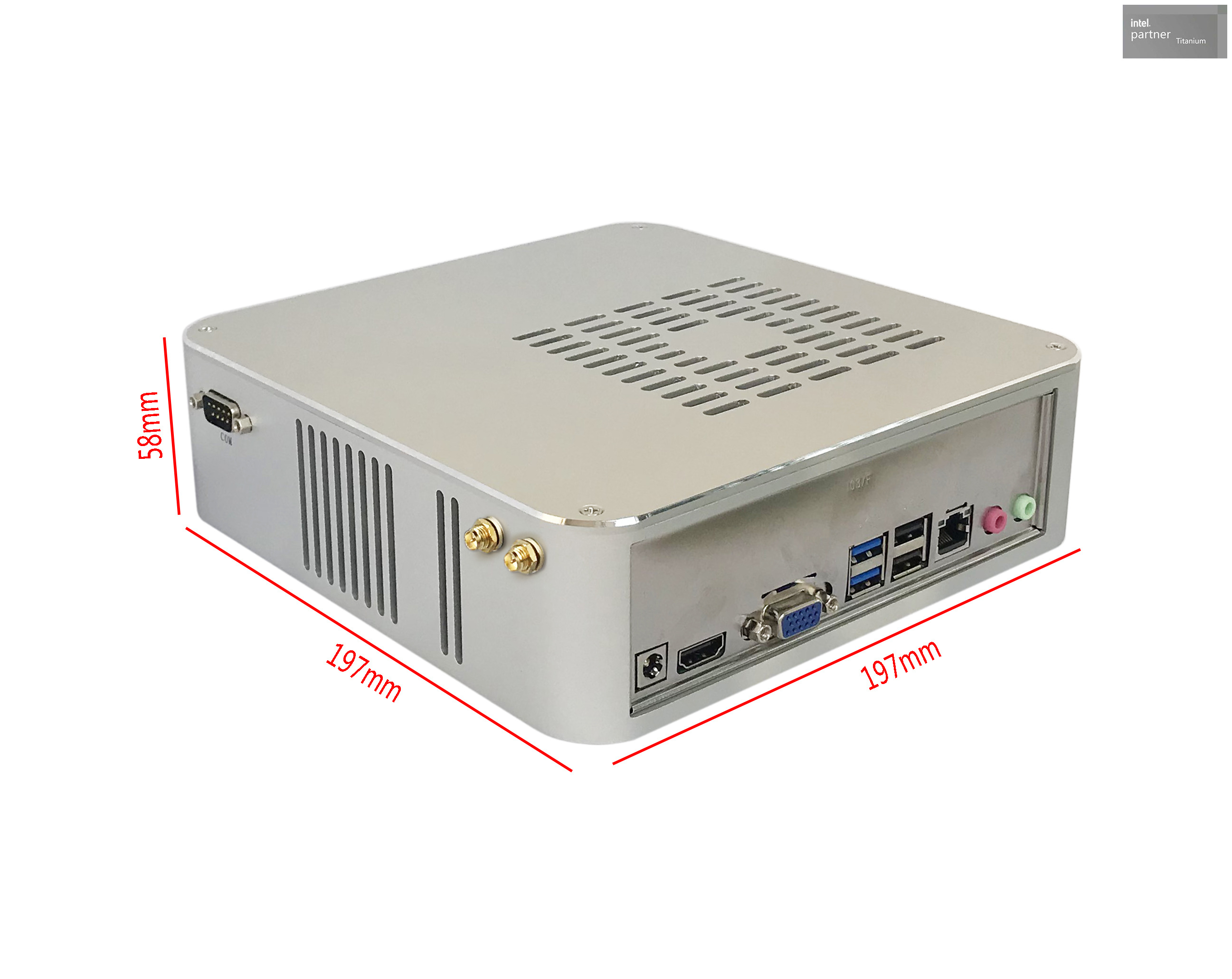 PC industrial de alto desempenho dc19v U9-185H, ddr5 96gb ram, m.2 nvme 2tb, wifi, windows 10/11 usb, rj45, com rs232, para contador artificial