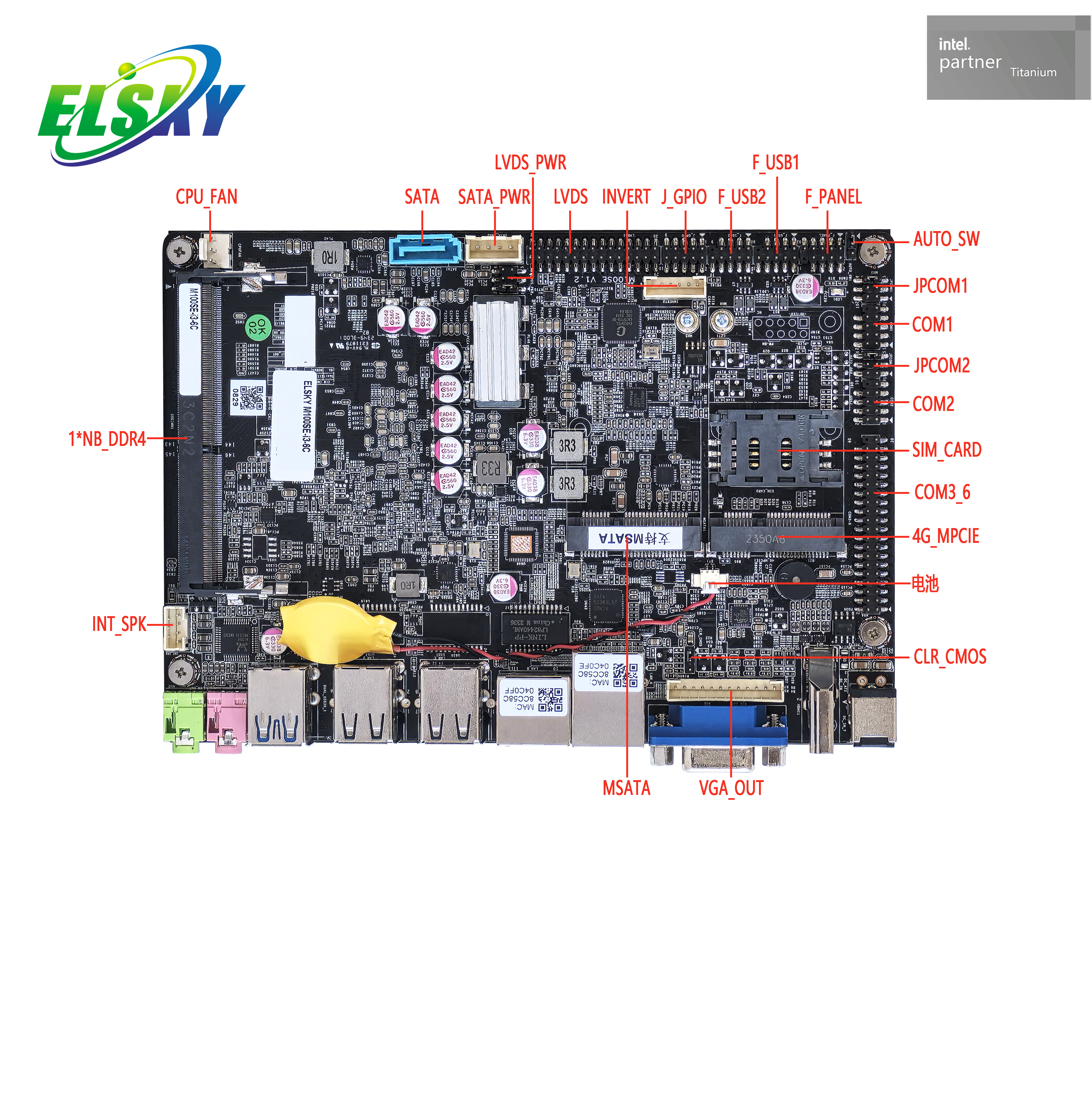 Placa-m&atilde;e Intel 8gen 10gen de 4 polegadas da ind&uacute;stria para venda