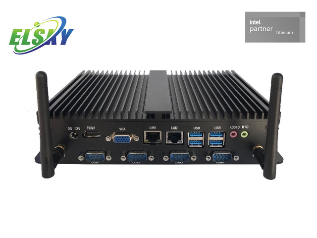 Mini PC industrial resistente con 6 puertos COM