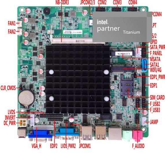 Carte m&egrave;re bon march&eacute; avec processeur Intel J1800 J1900 RJ45-LAN VGA LVDS EDP pour Windows 10, Windows 8, Windows 7, Linux