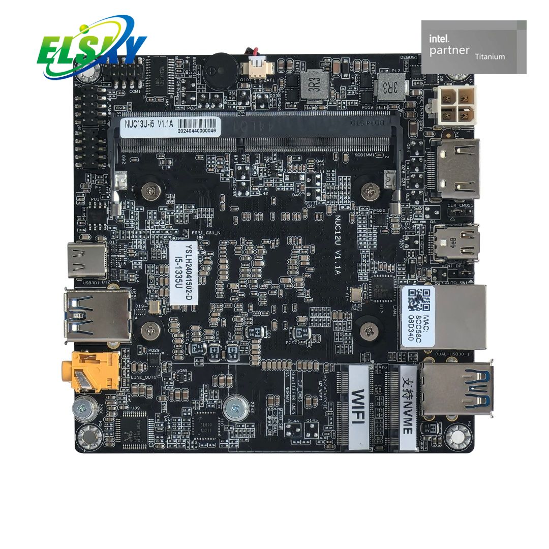 Mini carte m&egrave;re 100x100mm 13e g&eacute;n&eacute;ration DDR4 4K HDMI type-c M.2 pour l'industrie