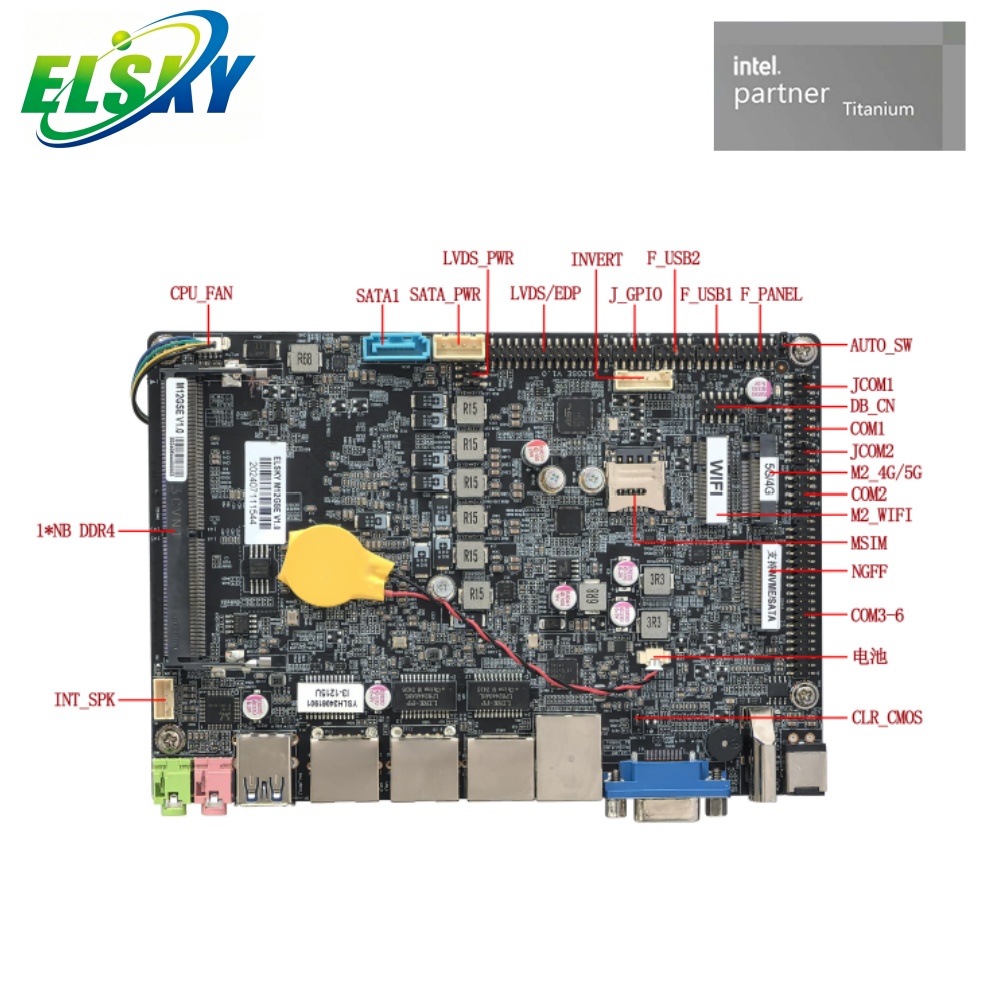 Placa base industrial de 4 pulgadas para CPU Intel serie U/P/H de 12.&ordf; y 13.&ordf; generaci&oacute;n